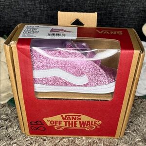 The Vans Infant Sk8-Hi Crib glitter shoes